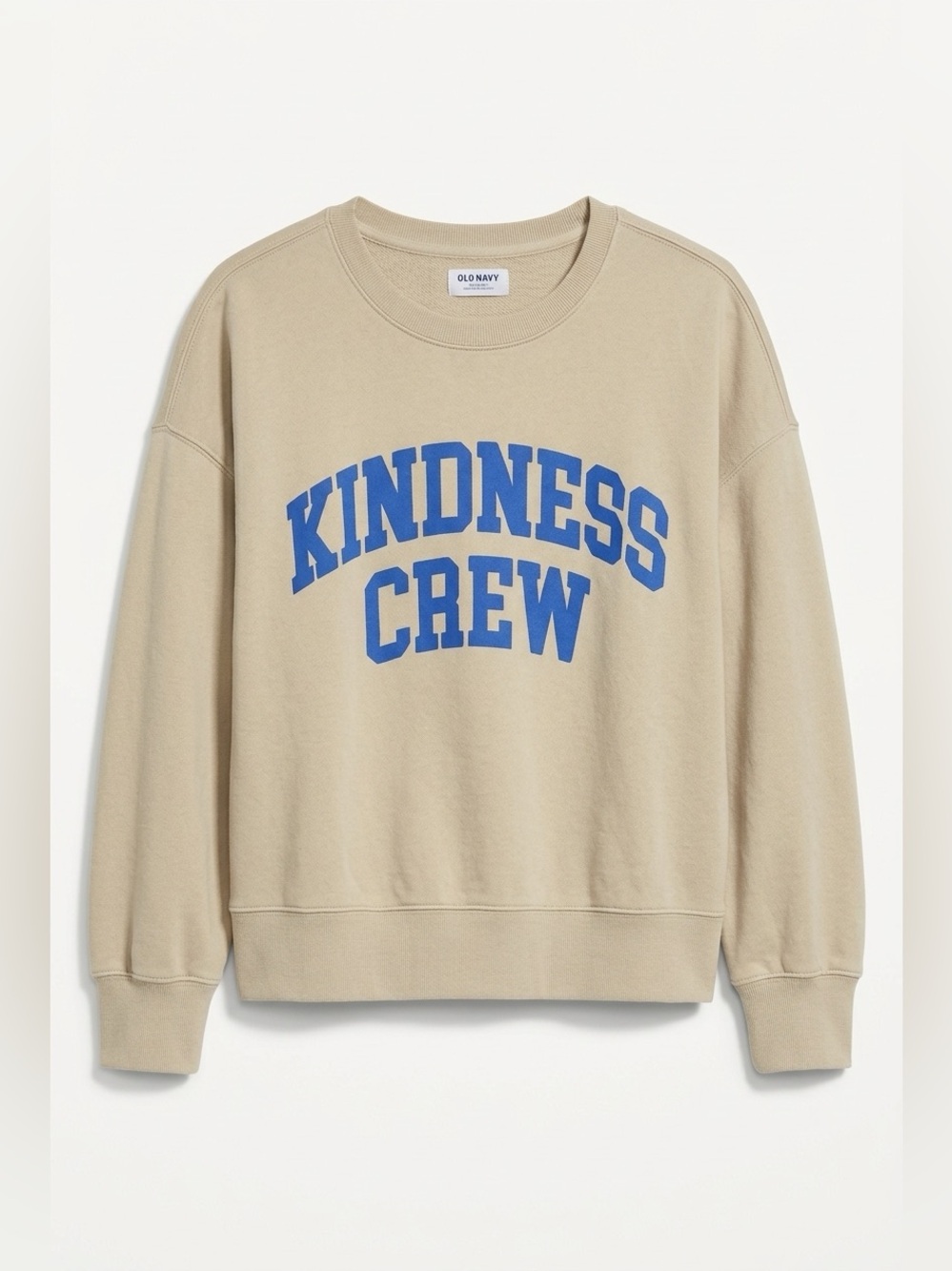 🍁OLD NAVY So Comfy Beige Sweatshirt with "KINDNESS CREW" Print